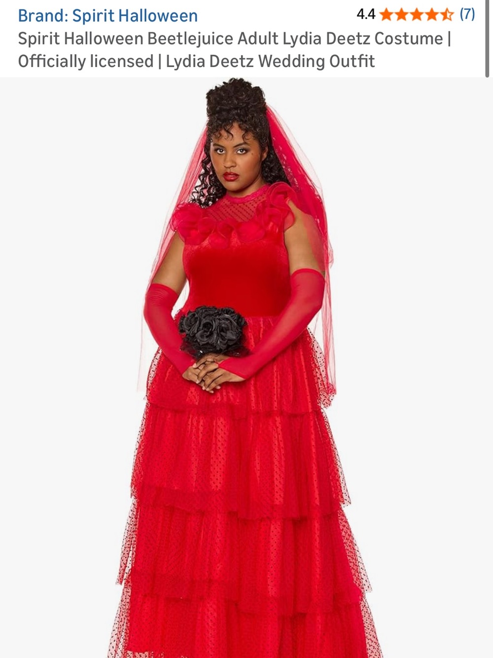 Beetlejuice Red Lydia Deetz Wedding Dress Costume